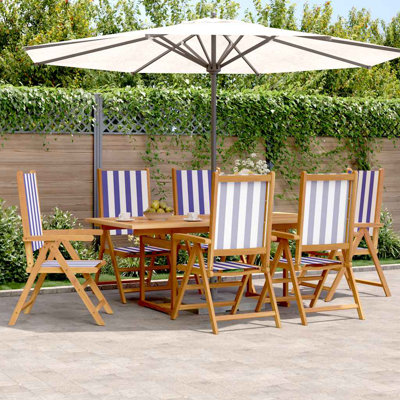 6 - Person Patio Dining Set Extendable Rectangular Table