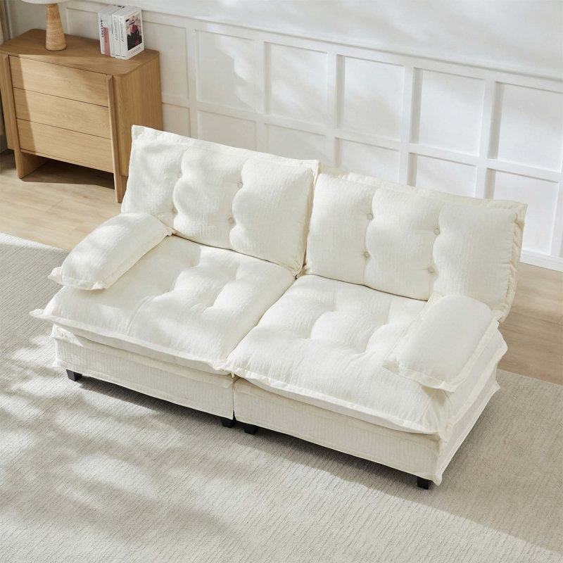 Canapé modulaire moderne avec tissu chenille respirant, Beige