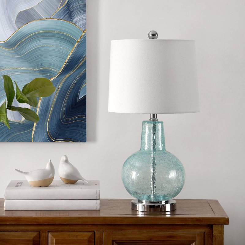 Avinell 24" Table Lamp, Blue Crackle
