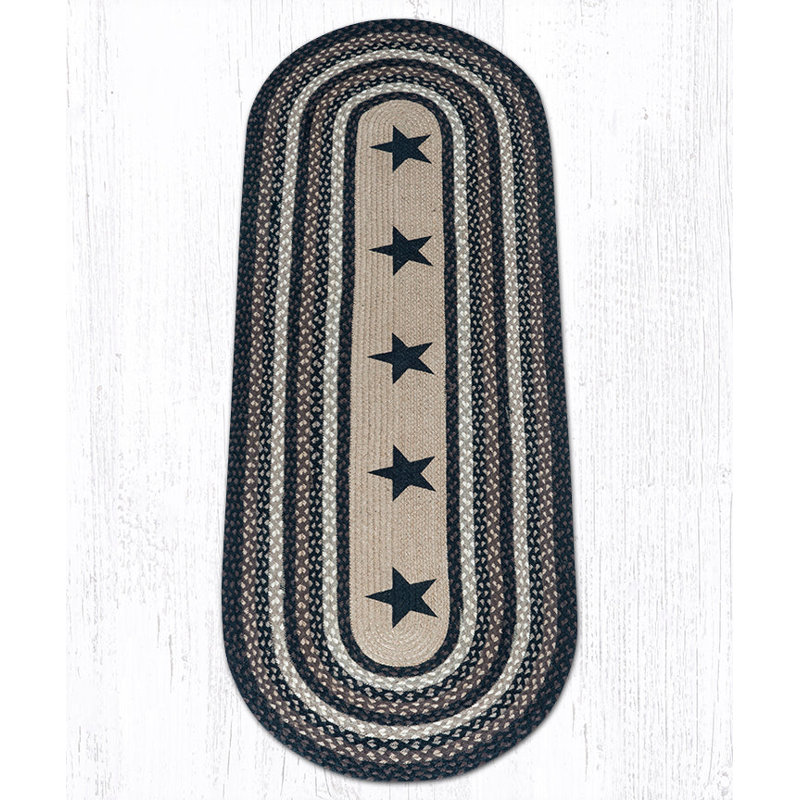  OP-313 Black Stars Oval Patch 2'x6', Oval 2' x 6'