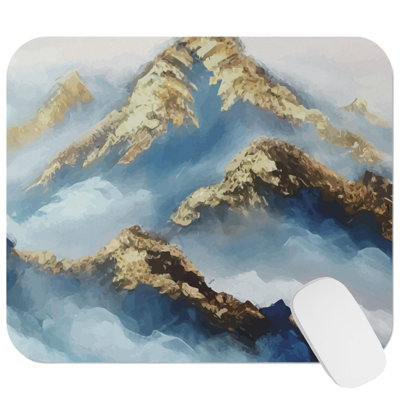 Landscape & Nature Gold Mountain I Modern Gaming Cute Office Laptop Desk Pad Gift Mat Square Rectangle Non-Slip Mousepad