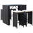 Patio Bar Set Outdoor Bar Table and Stools Poly Rattan and Glass Black