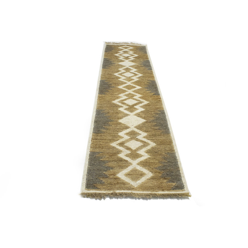 Geometric Handmade Braided  Cream Area Rug
