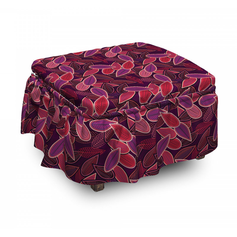 Housse pour repose-pieds abstrait feuilles de feuillage