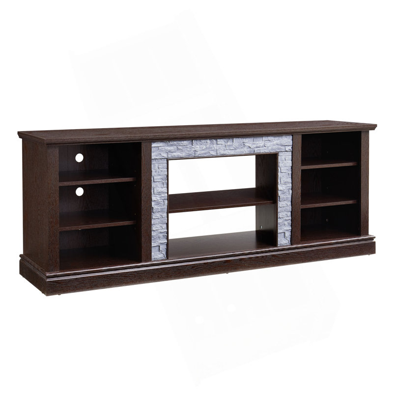 Crédence de rangement Jazai, H 26 po x l 70 po x P 15 po, Cerisier, Non
