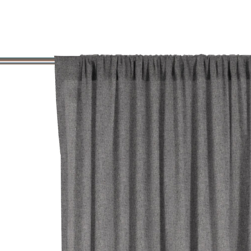 Angelinea Semi Sheer Door Curtain Single Panel, 245cm H x 135cm W, Grey mix