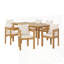 Ensemble de 7 chaises d'extérieur en bois d'acacia avec coussins
