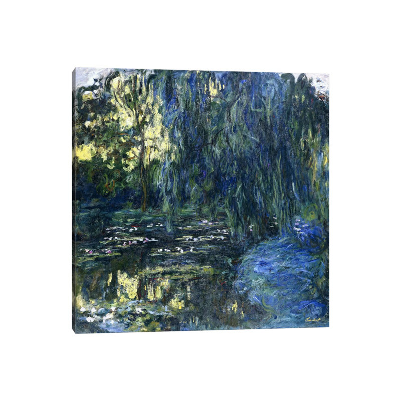 Vue du lilypond avec saule, c.1917-1919 - Estampe numérique sur toile tendue avec châssis