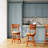 Natural 24" Counter Height Slat Back Swivel Stool With Warm Beige Seat Appealing, Fabric-591052280-591052281