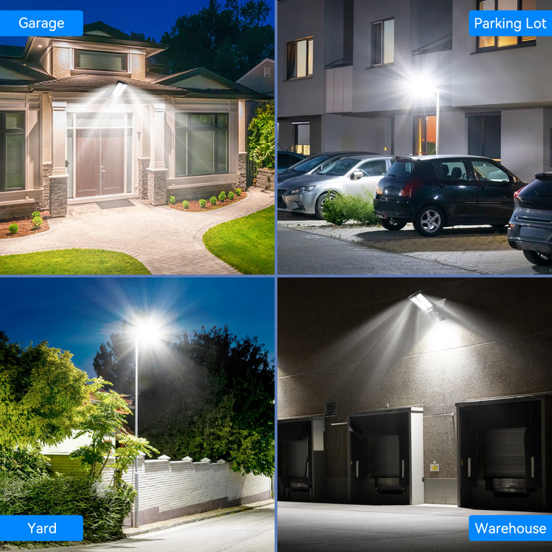 Solar Lights Outdoor 5000w, Solar Street Light Ip67 Waterproof Dusk To Dawn 30000 Lumens Led Security Flood Lights With Motion Sensor And Remote Control, 2 Pack