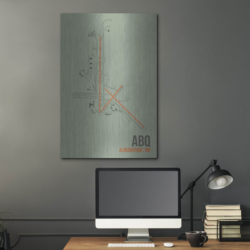 "ABQ" par O8 à gauche, H 36 po x l 24 po