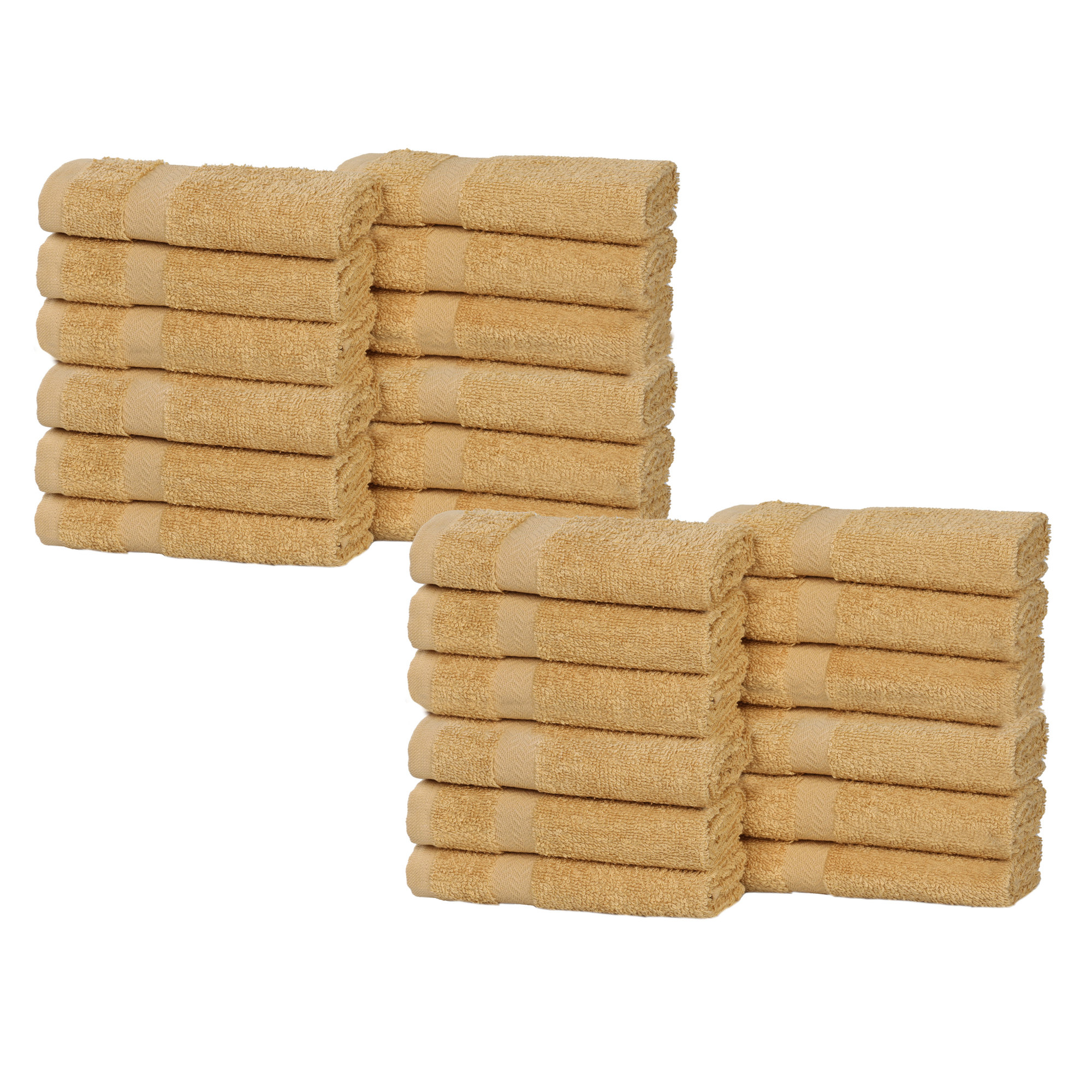 Franklin Cotton Lightweight Quick-Drying Face Towel Washcloth, Gold