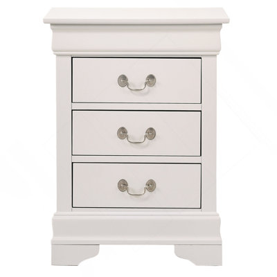 Charmante table de chevet traditionnelle blanche
