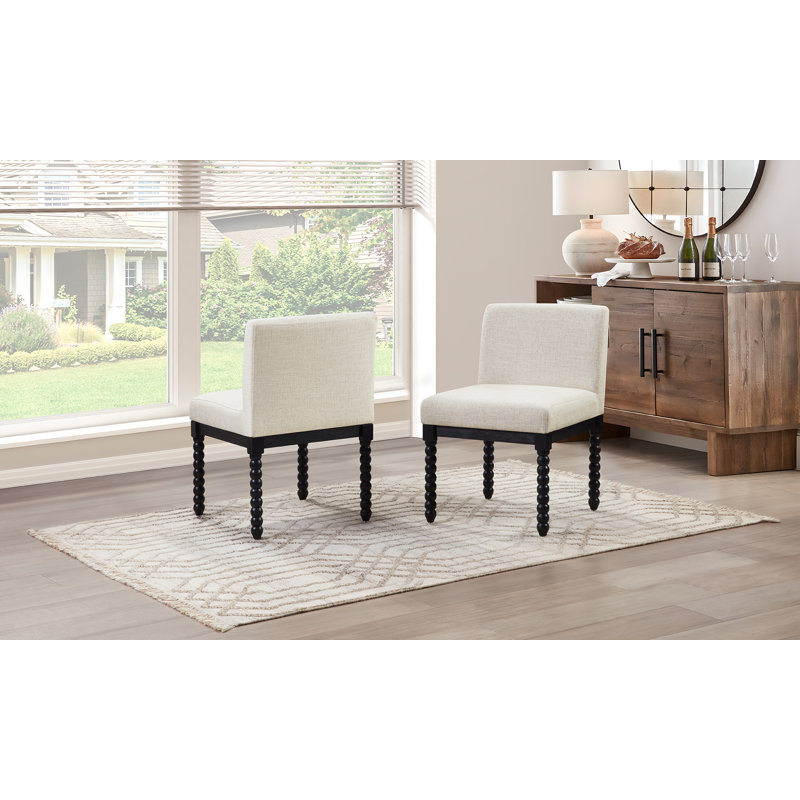 Chaise rembourrée en bois d'hévéa, Noir, Blanc