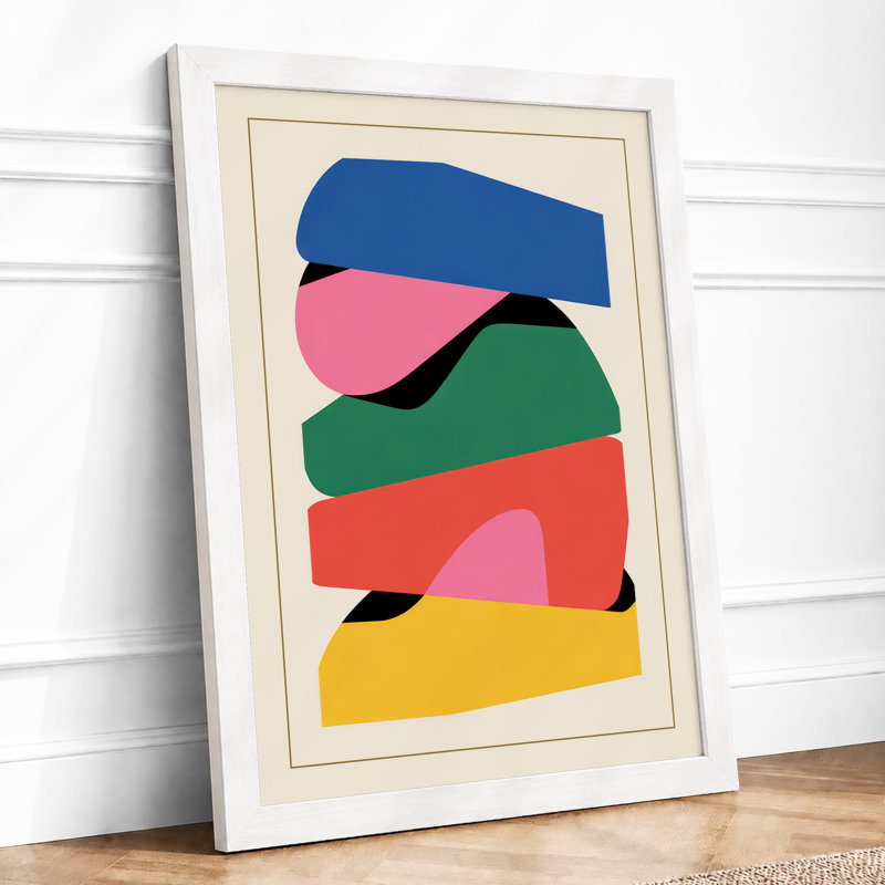 Chromatic Rhythms Geometric - Framed Print, A4 - 29.7 x 21.0 cm, White