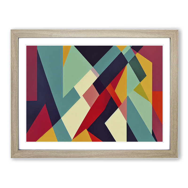 Abstract Art Vol.3 - Single Picture Frame Painting, Oak, 46cm H x 64cm W x 2cm D