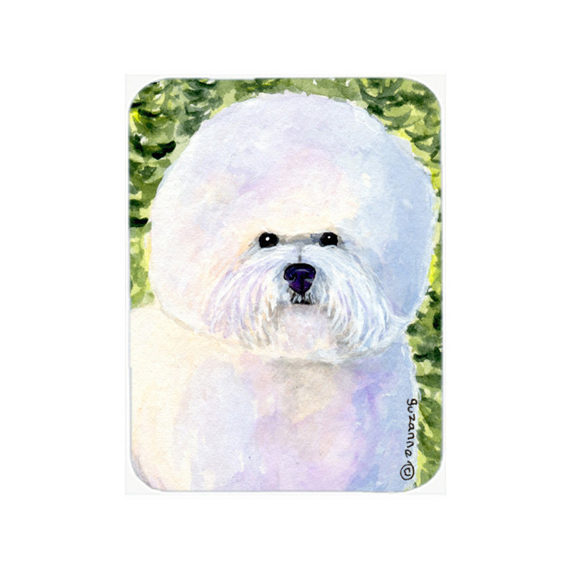 Planche à découper en verre blanc Bichon frisé Winston porter