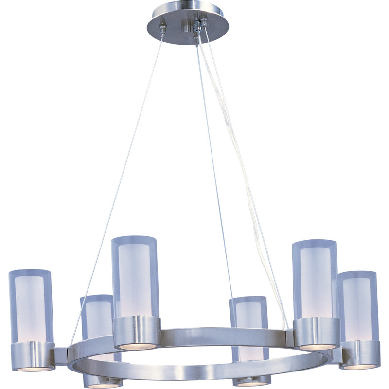 Grainger 6 - Light Dimmable Wagon Wheel Chandelier