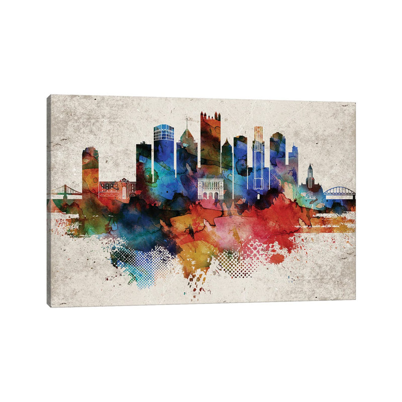Pittsburgh Abstract - Wrapped Canvas Print, 30.48 cm H x 45.72 cm W
