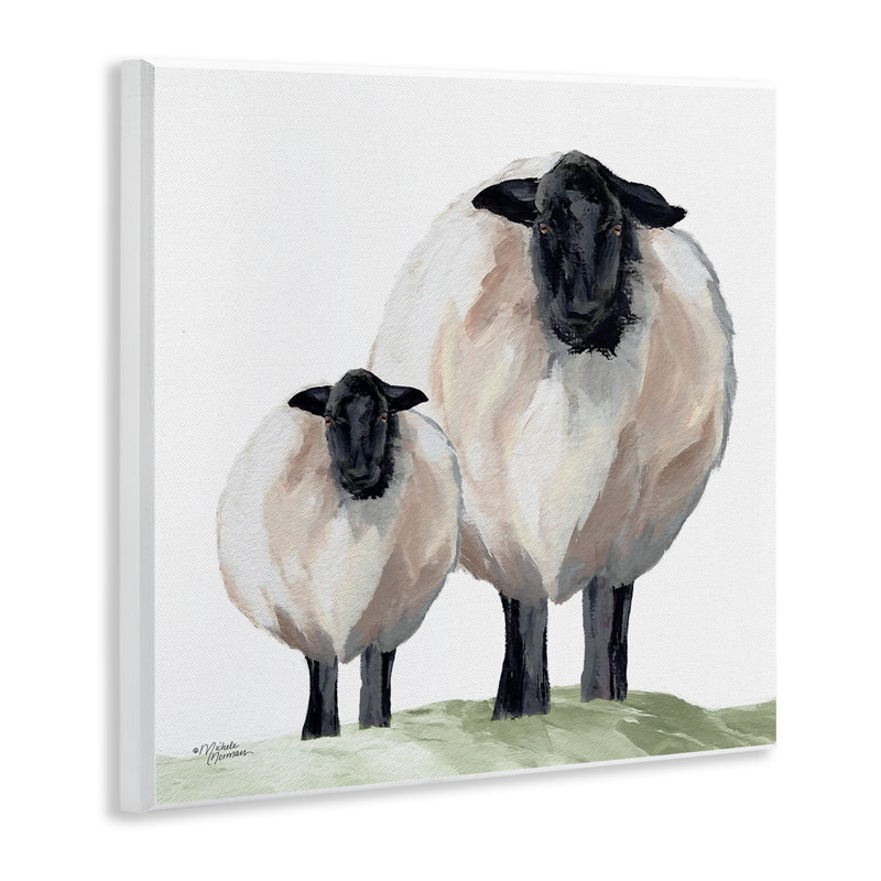 «Sheep And Lamb Portrait», plaque murale par Michele Norman
