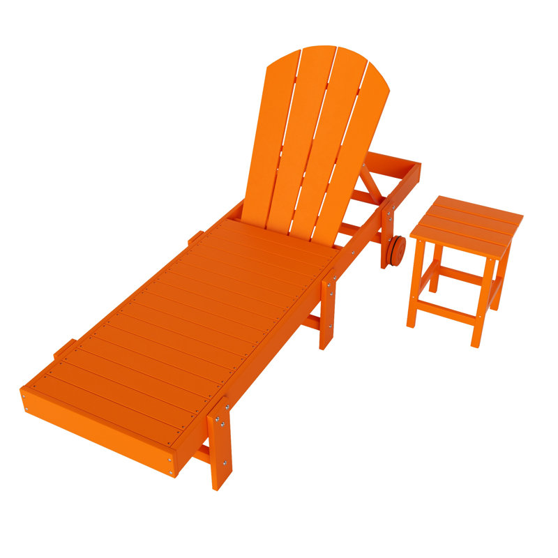 Méridienne inclinable extérieure en poly Lagune, Orange