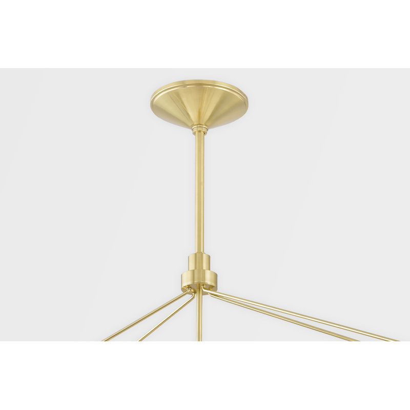 Glendale 48" Aged Brass and Black 10-Light Linear Chandelier