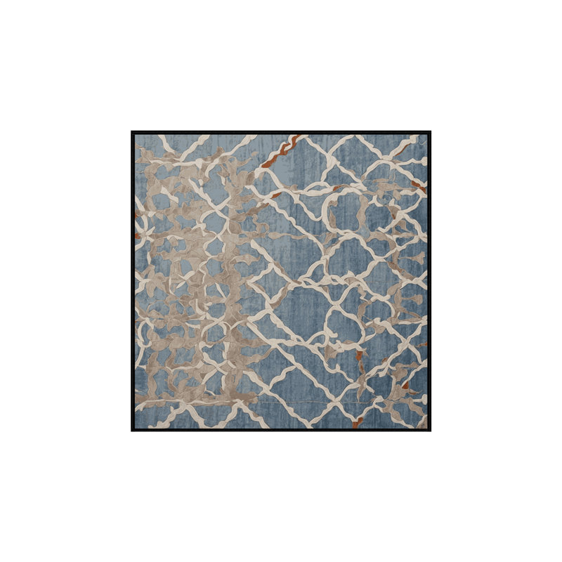 Machine Washable Gray Area Rug, Square 7'