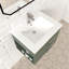 Ensemble de meuble-lavabo mural simple 24 po Aurilla avec comptoir en céramique blanc vert forêt et tablette de gauche Aurilla-641886403-737632749-737632751