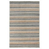 Luna Area Rug, Handwoven Wool Stripes, Natural And Gray Jute Cotton