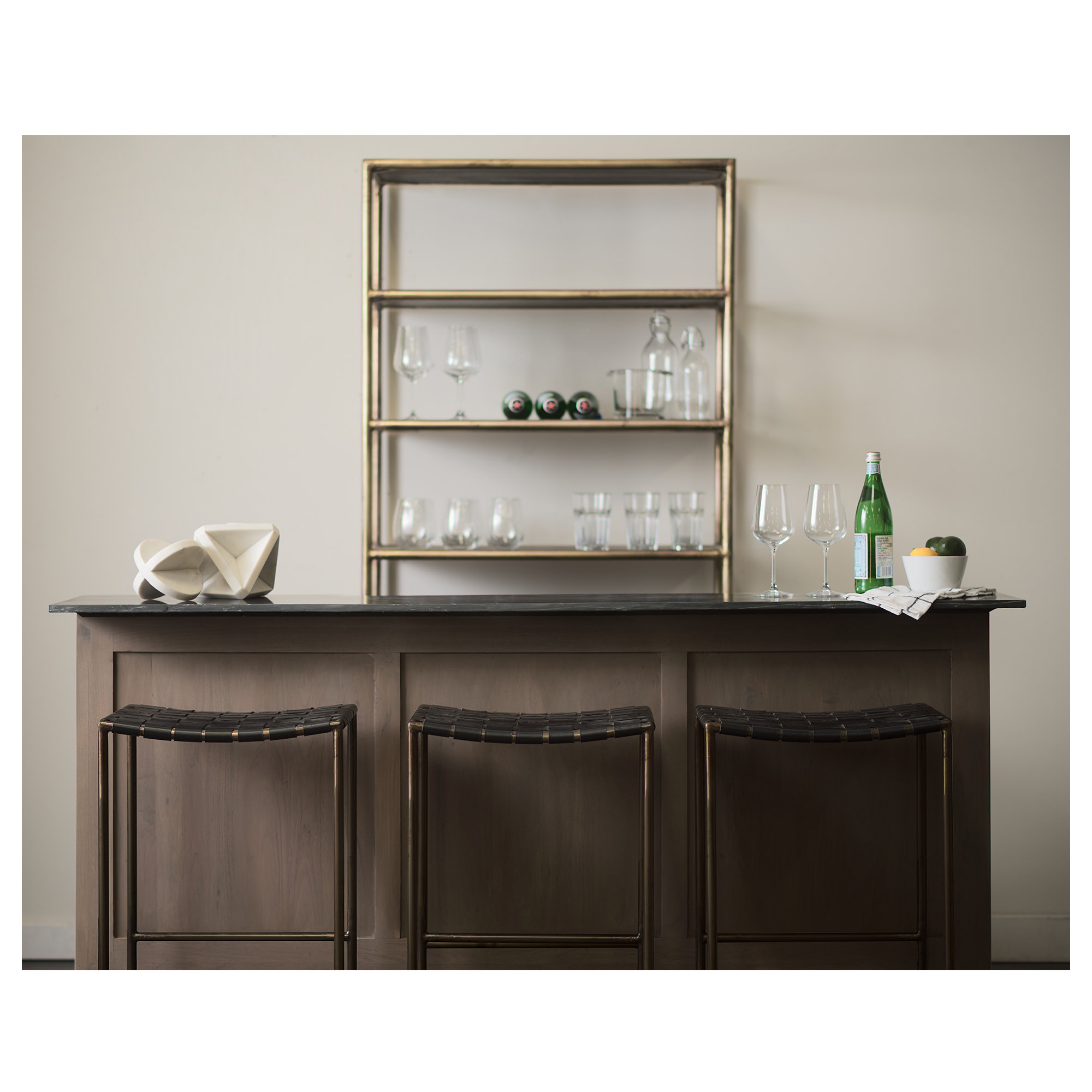 Willette Bar & Counter Stool, Black, Nickel, Counter Stool (26” Seat Height)