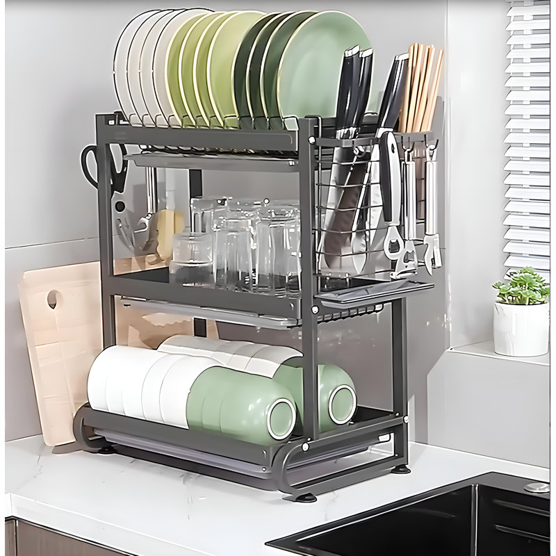 LIYONG Stainless Steel Countertop Dish Rack | Wayfair