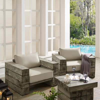 Ensemble de 2 chaises longues d'extérieur Manteo Rustic Coastal