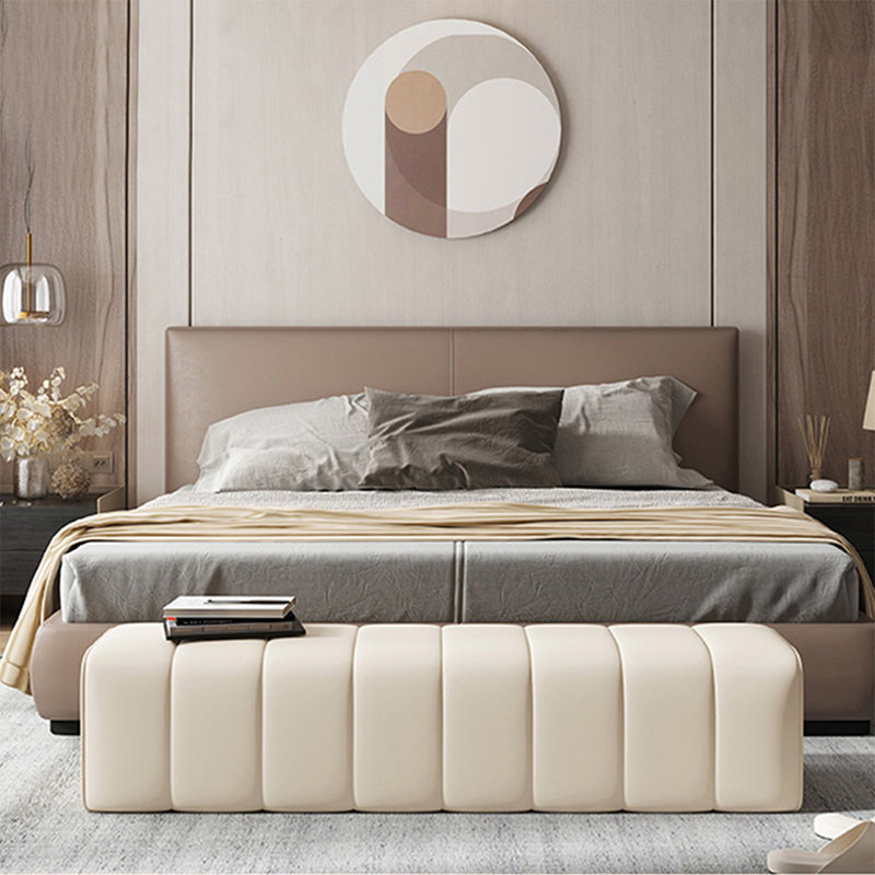 Banc avec revêtement, H 15,75 po x l 59,06 po x P 15,75 po, Beige