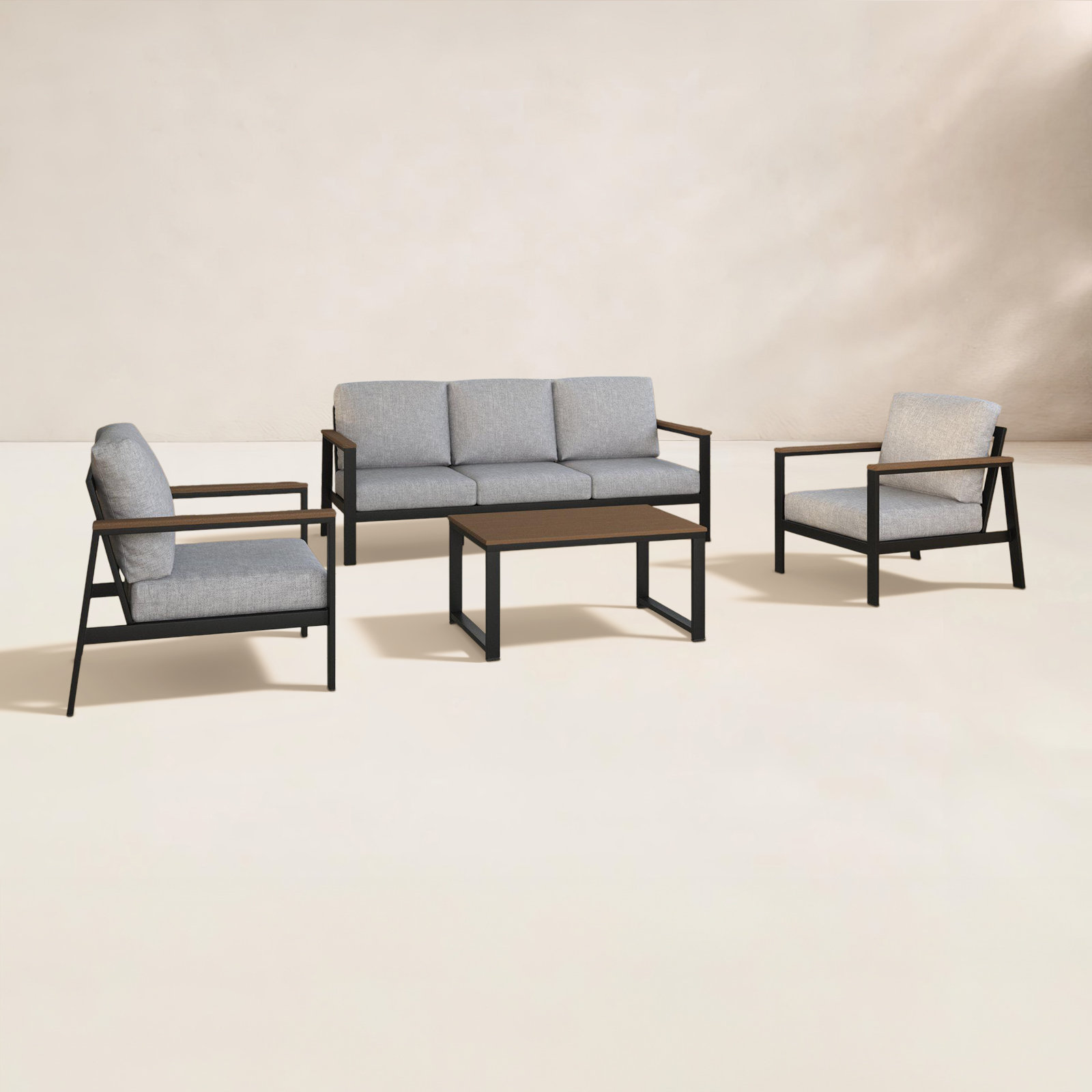 Townsend 5-Person Patio Seating Group, Canvas Granite Sunbrella® Canvas