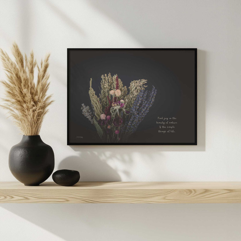 «Find Joy» par Jennifer Rigsby, reproduction d'art, L 16 po x H 12 po, Tanné, Impression encadrée