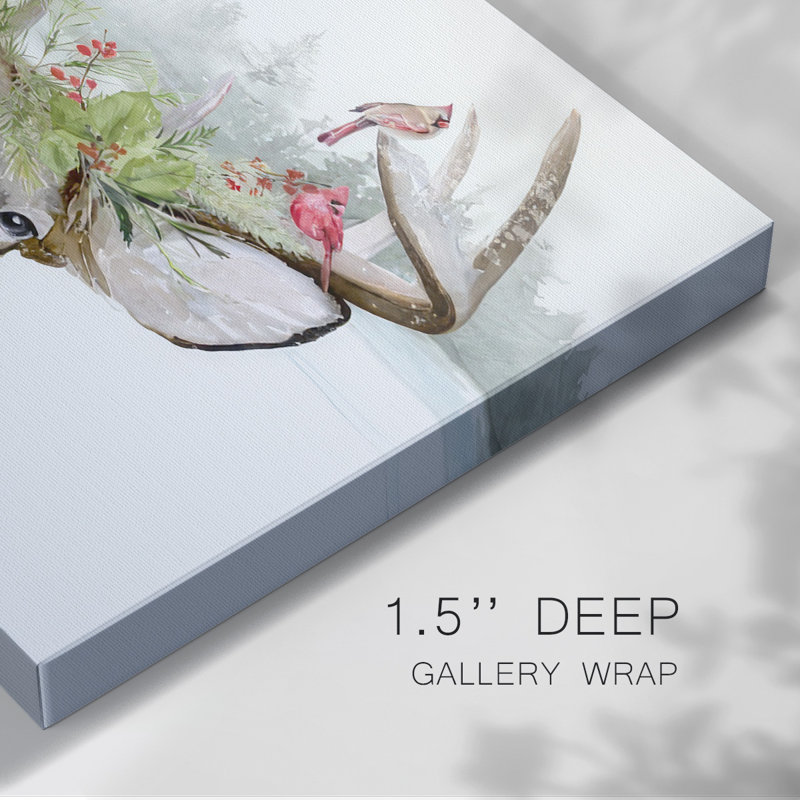 " Holiday Deer Collection A ", 8" H x 12" W x 1.5" D
