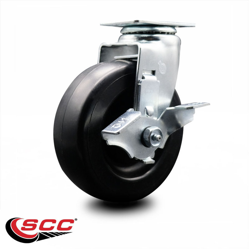 Polyolefin Caster with Roller Bearing and Brake
