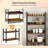 6-Tier Tall Industrial Bookcase With Open Shelves And 4 Hooks