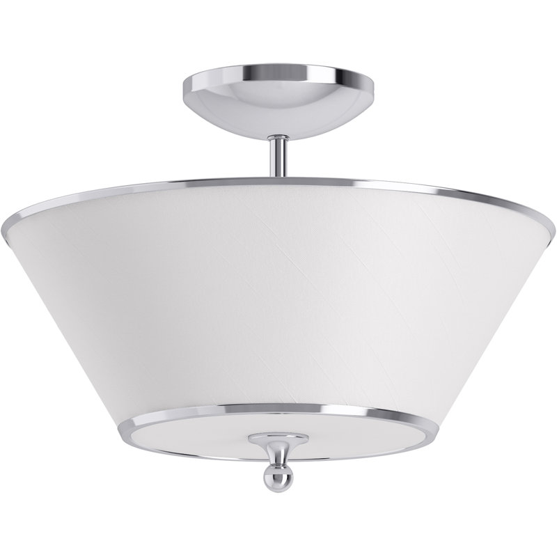Parohn Semi-Flush Light, Polished Chrome, Polished Chrome