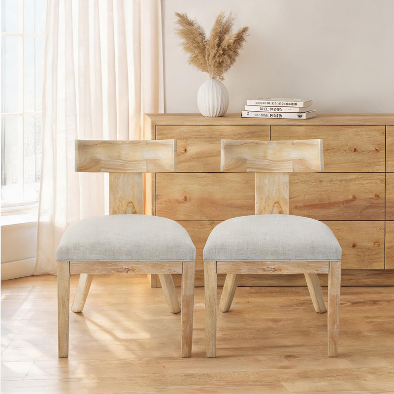 Ensemble de 2 chaises de salle à manger avec coussin moelleux et pieds en bois