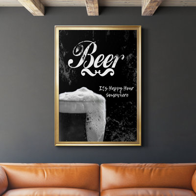 Bière - art textuel sur toile encadré