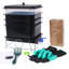 Composteur à vers à 4 plateaux, 20 L, noir, avec outils de jardinage