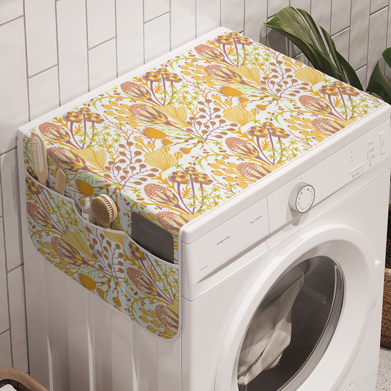 Ensemble de 2 pièces de rangement pour machine à laver à motif floral 47 po x 18,5 po East Urban Home