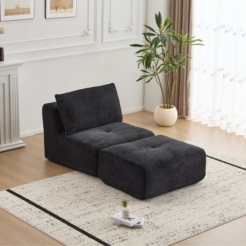 Canapé modulaire en mousse à mémoire de forme moderne, chaise longue simple pour le salon, canapé modulaire Cloud, Noir