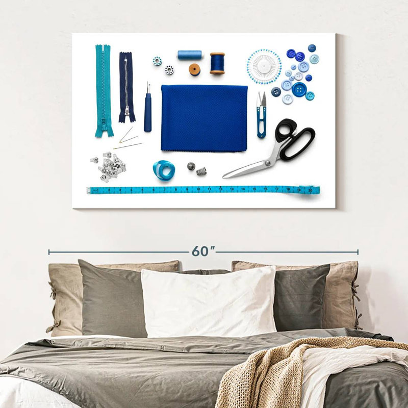 Senne Blue Sewing Kit, 34" H x 51" W