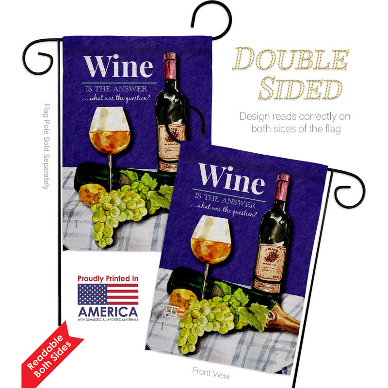 Bannière de jardin décorative à vin 13 po x 18,5 po