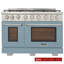 KUCHT Professional 48 po 6,7 pi cu Cuisinière au gaz naturel deux fours - une convection - en bleu clair avec brûleurs True Simmer-97805576-97805571