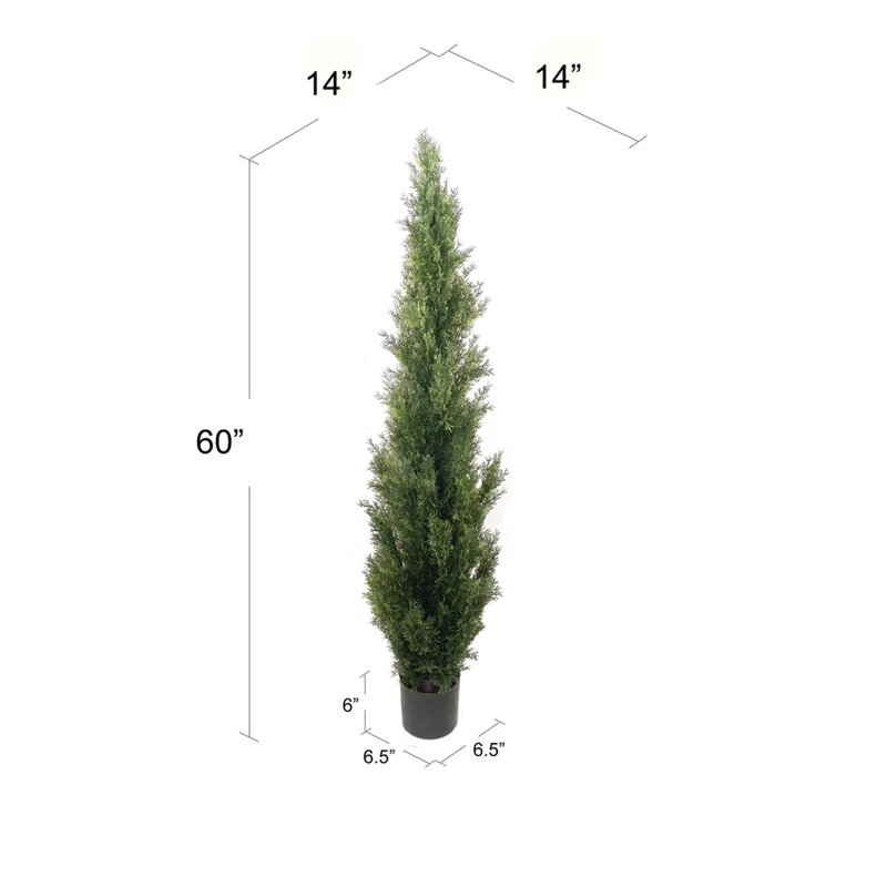 5 Feet Tall Artificial Cedar Tree in Pot