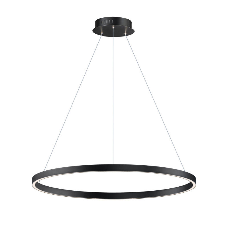Luminaire suspendu Groove 5CCT, H 10 po x l 32 po x P 32 po, Noir