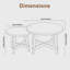 Ensemble de 2 tables basses gigognes rondes, tables de bout empilables en forme de X pour le salon, la chambre à coucher et le balcon-945262287